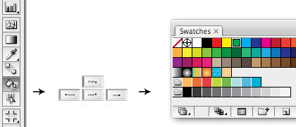 navigate color swatches